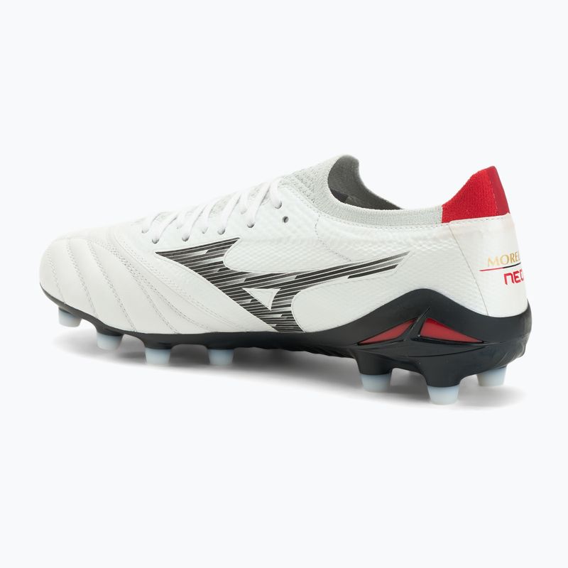 Încălțăminte de fotbal pentru bărbați Mizuno Morelia Neo IV Β Elite MD white/black/chinese red 3