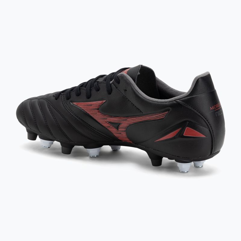 Încălțăminte de fotbal pentru bărbați Mizuno Morelia Neo IV Pro Mix black/morelia 40th red/black 3