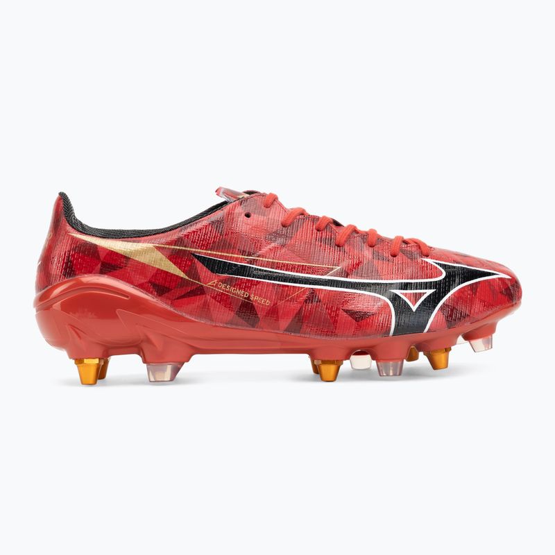 Încălțăminte de fotbal pentru bărbați Mizuno α II Japan Mix morelia 40th red/black/gold 2