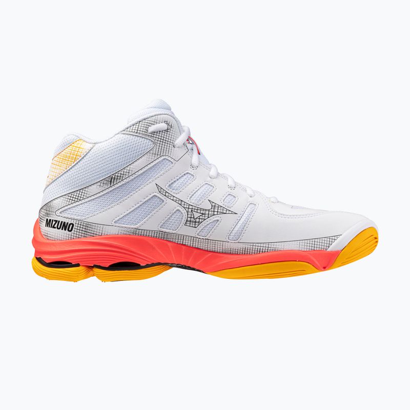 Încălțăminte de volei Mizuno Wave Voltage 2 Mid white/fiery coral 2/citrus 2