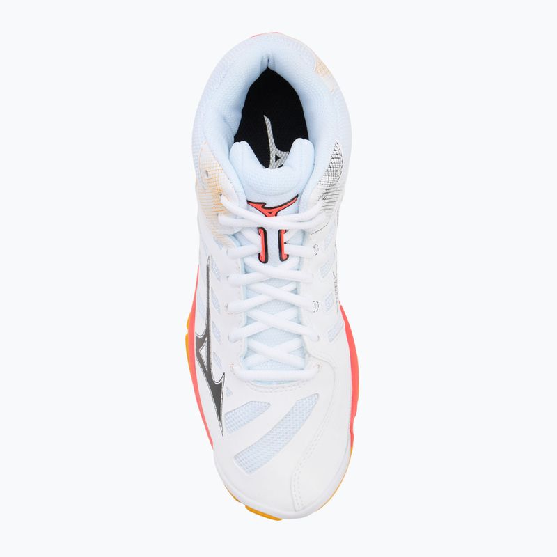 Încălțăminte de volei Mizuno Wave Voltage 2 Mid white/fiery coral 2/citrus 5