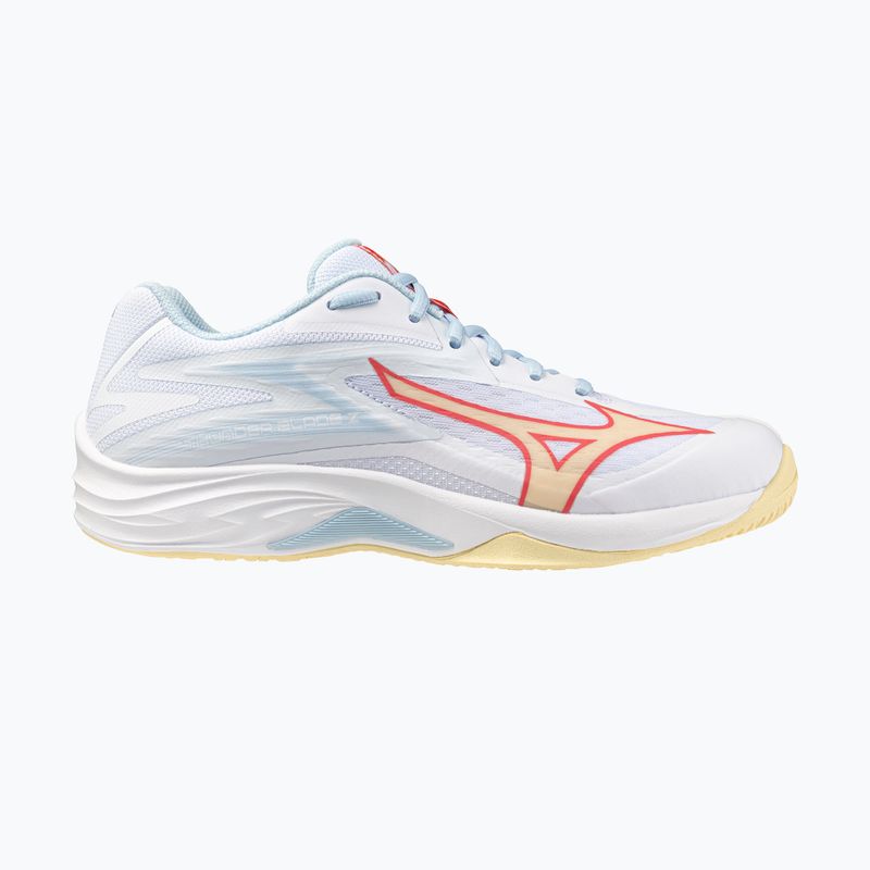 Încălțăminte de volei pentru femei Mizuno Thunder Blade Z white/calypso coral/pale banan