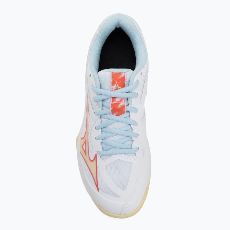 Încălțăminte de volei pentru femei Mizuno Thunder Blade Z white/calypso coral/pale banan 5