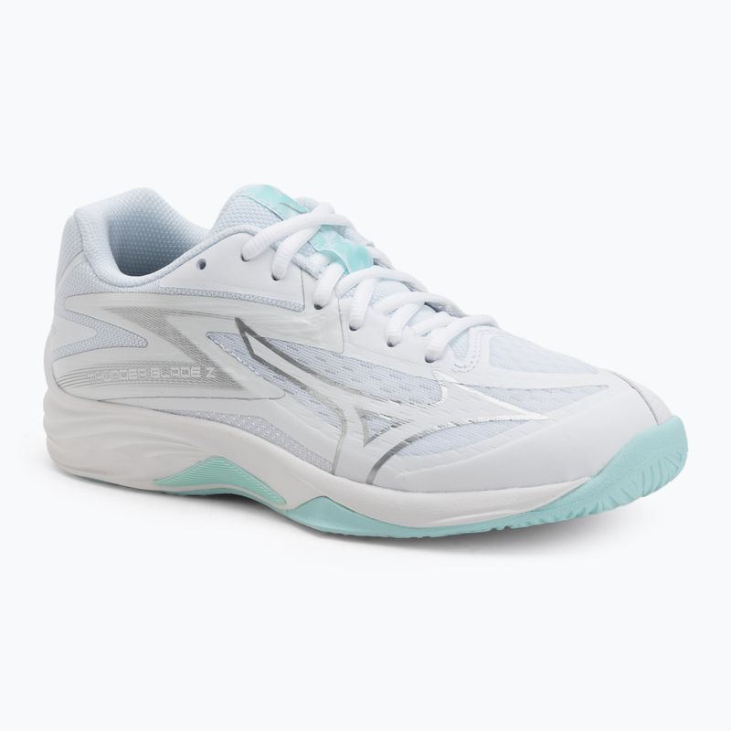 Încălțăminte de volei pentru femei Mizuno Thunder Blade Z white/blue tint