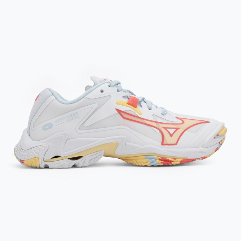 Încălțăminte de volei pentru femei Mizuno Wave Lightning Z8 white/calypso coral/pale banan 2