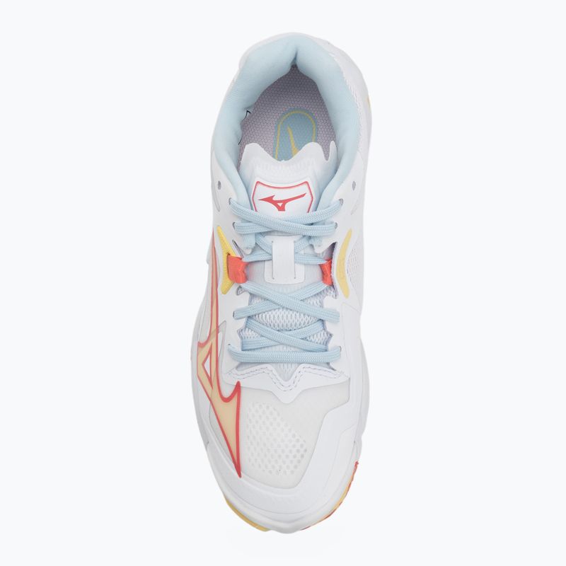 Încălțăminte de volei pentru femei Mizuno Wave Lightning Z8 white/calypso coral/pale banan 5