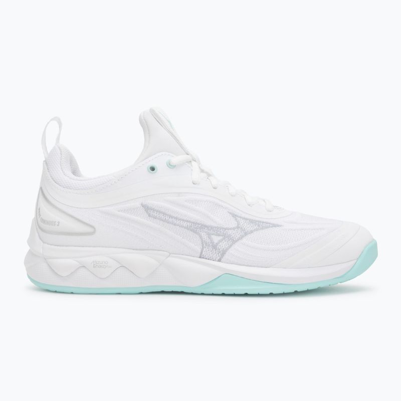 Încălțăminte de volei pentru femei Mizuno Wave Luminous 3 white/blue tint 2