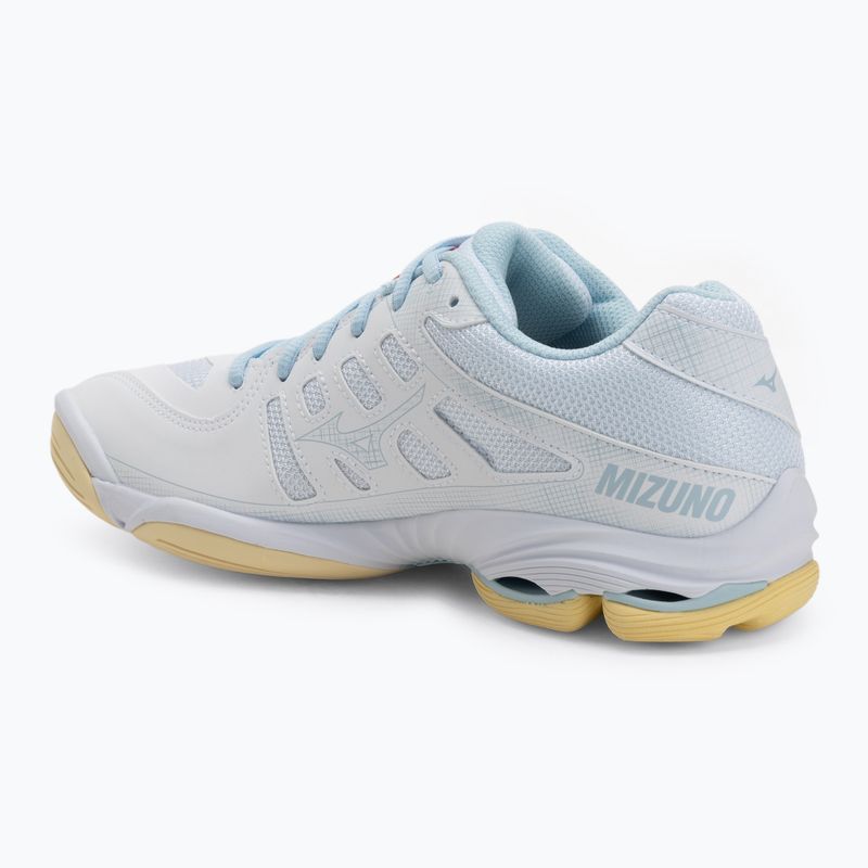 Încălțăminte de volei pentru femei Mizuno Wave Voltage 2 white/calypso coral/pale banan 3