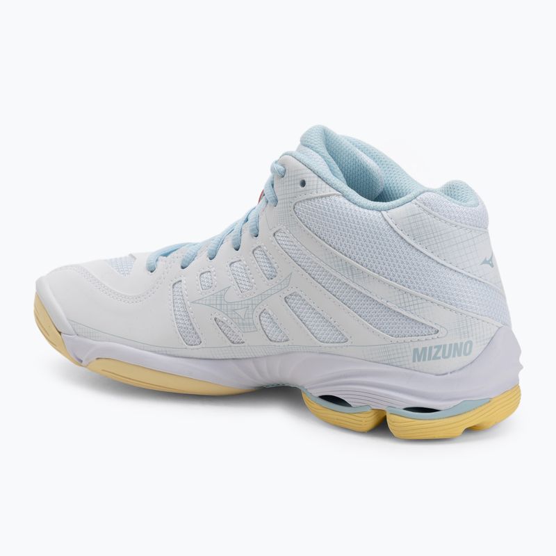 Încălțăminte de volei pentru femei Mizuno Wave Voltage 2 Mid white/calypso coral/pale banan 3