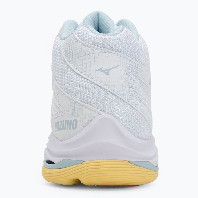 Încălțăminte de volei pentru femei Mizuno Wave Voltage 2 Mid white/calypso coral/pale banan 6
