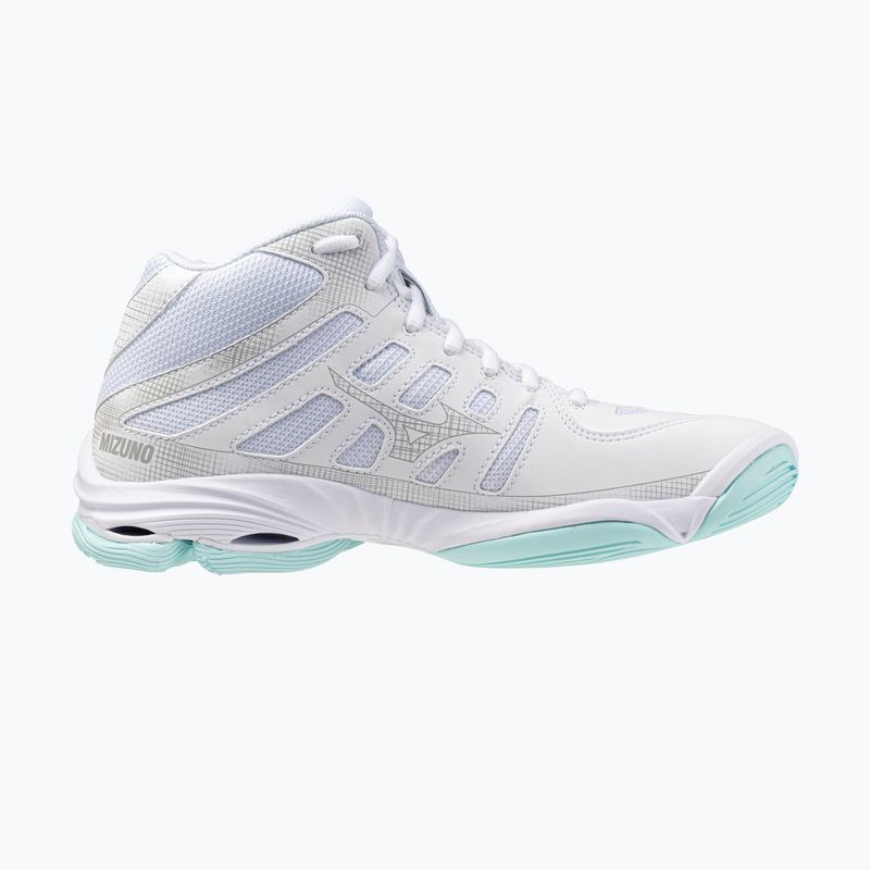 Încălțăminte de volei pentru femei Mizuno Wave Voltage 2 Mid white/blue tint 2