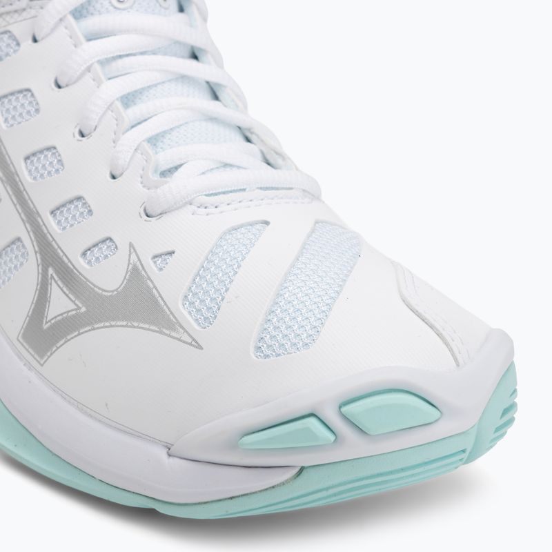 Încălțăminte de volei pentru femei Mizuno Wave Voltage 2 Mid white/blue tint 7
