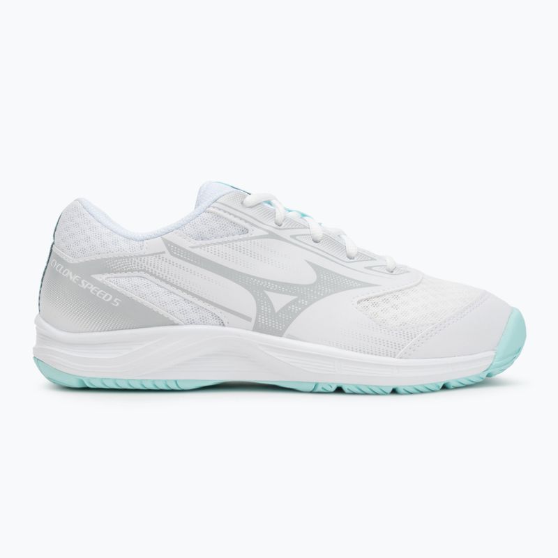 Încălțăminte de volei pentru femei Mizuno Cyclone Speed 5 white/blue tint 2