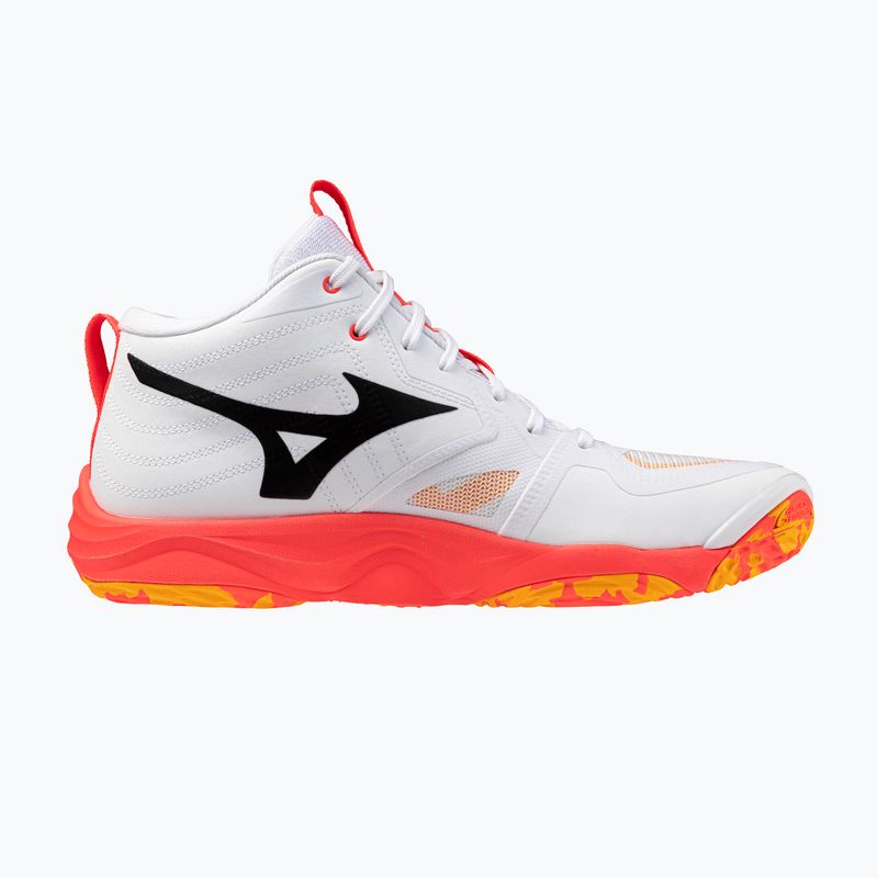 Încălțăminte de volei Mizuno Wave Momentum Elite Mid white/fiery coral 2/citrus 9