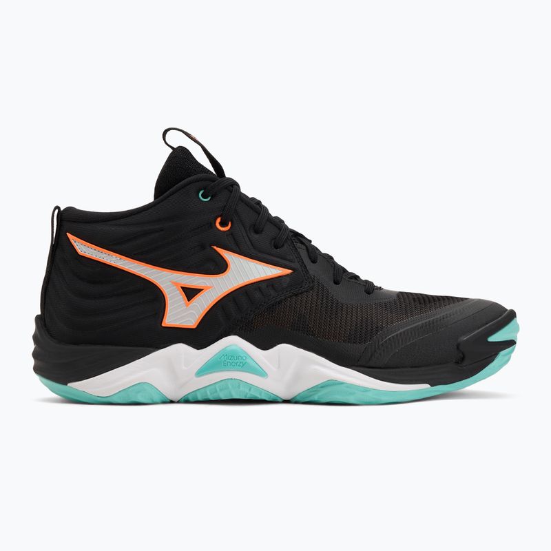 Încălțăminte de volei Mizuno Wave Momentum Elite Mid black/tangelo/ice green 2