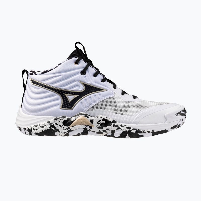Încălțăminte de volei Mizuno Wave Momentum Elite Mid white/black/gold 8
