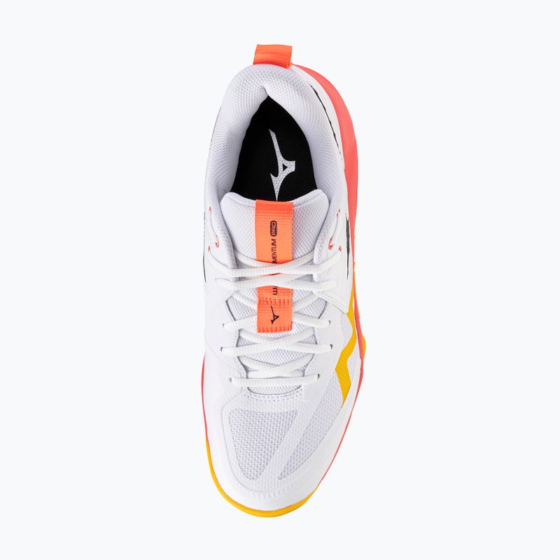 Încălțăminte de volei Mizuno Wave Momentum Pro white/fiery coral 2/citrus 5