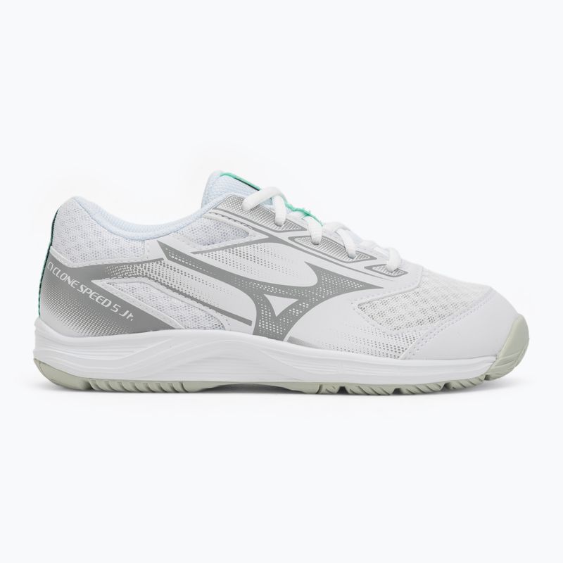 Încălțăminte de volei pentru copii Mizuno Cyclone Speed 5 white/black/frozen emerald 2