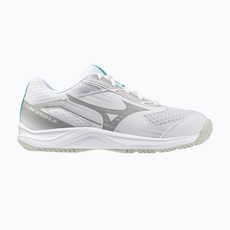 Încălțăminte de volei pentru copii Mizuno Cyclone Speed 5 white/black/frozen emerald