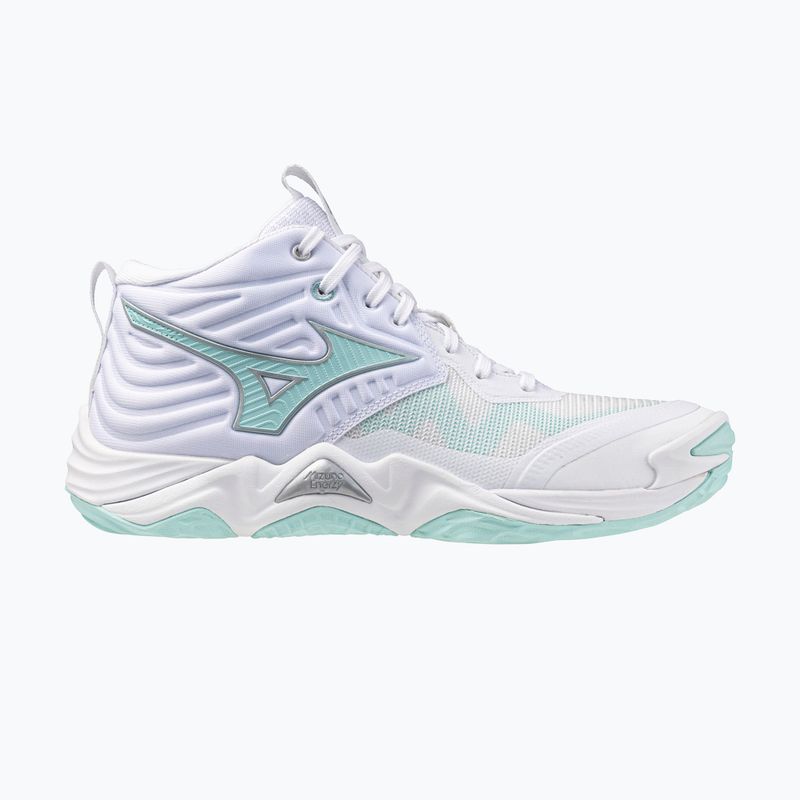 Încălțăminte de volei pentru femei  Mizuno Wave Momentum Elite Mid white/blue tint