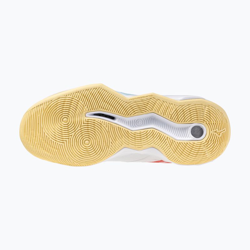 Încălțăminte de volei pentru femei Mizuno Wave Momentum Pro white/calypso coral/pale banan 4