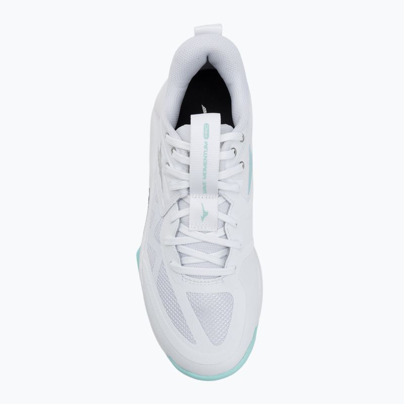 Încălțăminte de volei pentru femei Mizuno Wave Momentum Pro white/blue tint 5