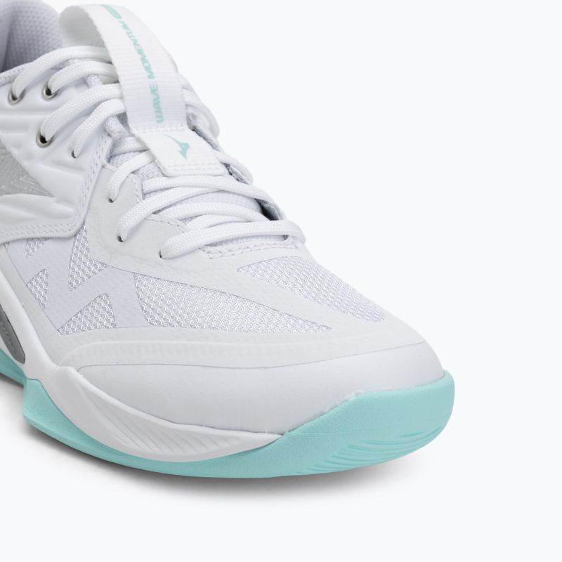 Încălțăminte de volei pentru femei Mizuno Wave Momentum Pro white/blue tint 7