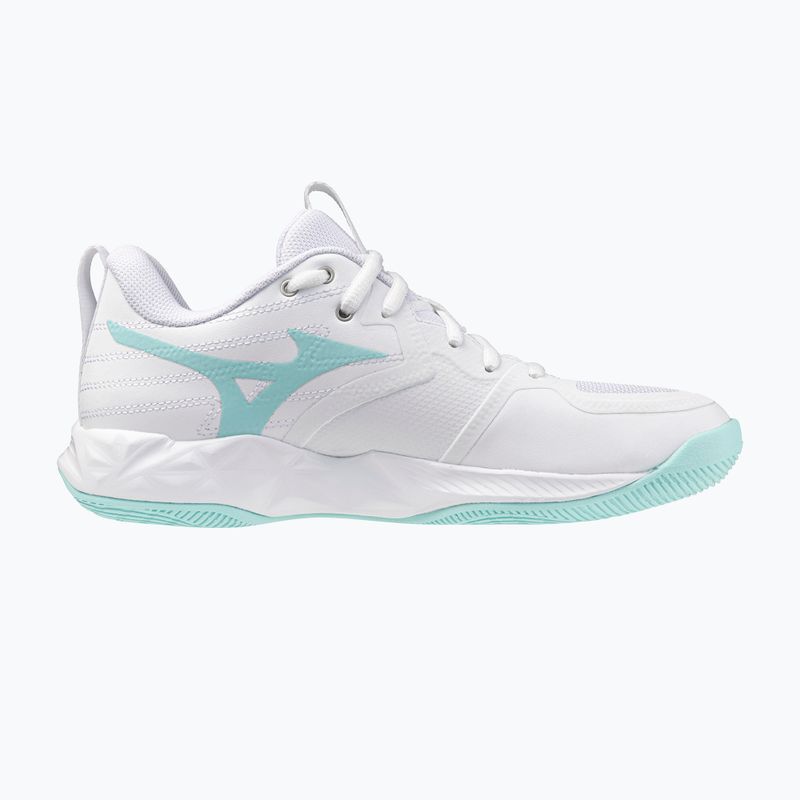 Încălțăminte de volei pentru femei Mizuno Wave Momentum Pro white/blue tint 2
