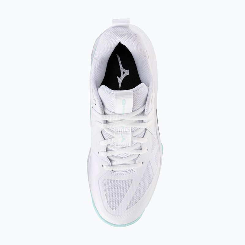 Încălțăminte de volei pentru femei Mizuno Wave Momentum Pro white/blue tint 5