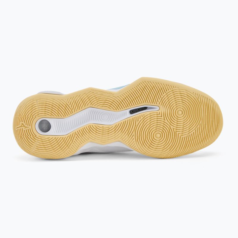 Încălțăminte de volei pentru femei Mizuno Wave Momentum Pro Mid white/calypso coral/pale banan 4