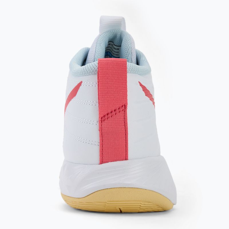 Încălțăminte de volei pentru femei Mizuno Wave Momentum Pro Mid white/calypso coral/pale banan 6