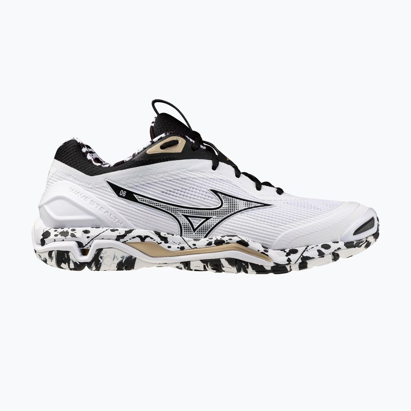 Încălțăminte de handbal Mizuno Wave Stealth 6 white/black/gold 8
