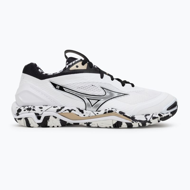 Încălțăminte de handbal Mizuno Wave Stealth 6 white/black/gold 2