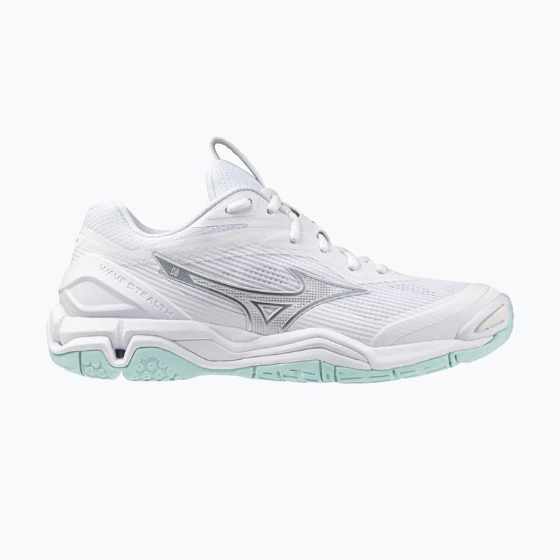 Încălțăminte de handbal pentru femei Mizuno Wave Stealth 6 white/blue tint 8