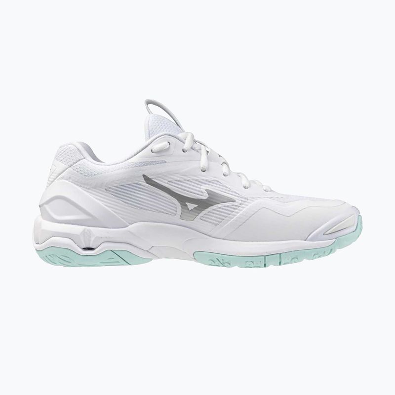 Încălțăminte de handbal pentru femei Mizuno Wave Stealth 6 white/blue tint 9