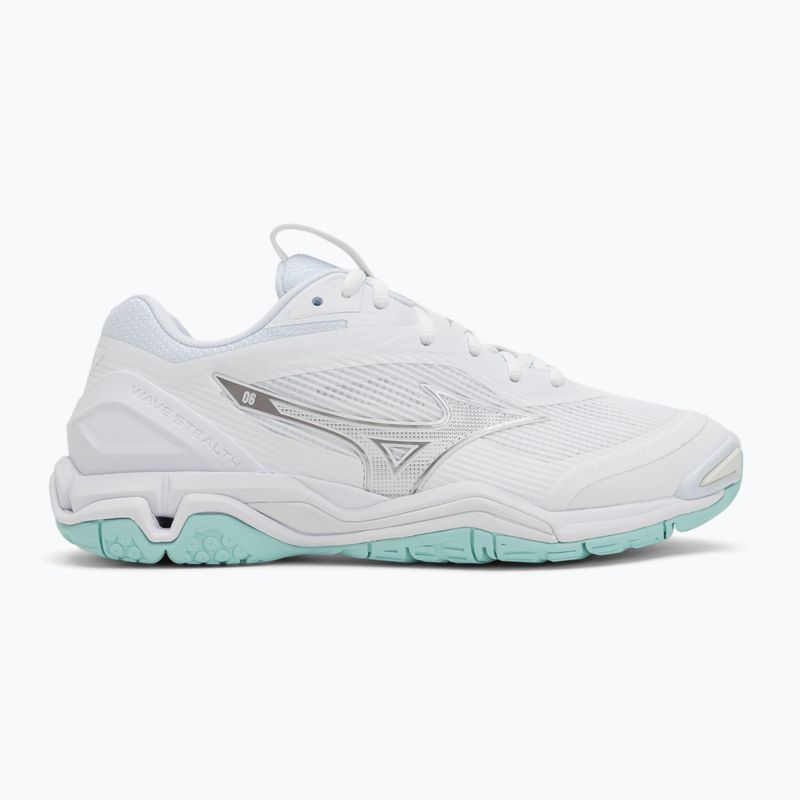 Încălțăminte de handbal pentru femei Mizuno Wave Stealth 6 white/blue tint 2