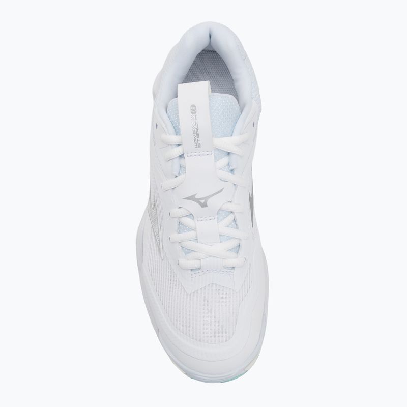 Încălțăminte de handbal pentru femei Mizuno Wave Stealth 6 white/blue tint 5