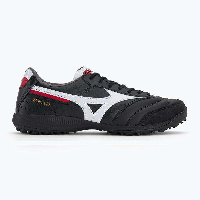 Încălțăminte de fotbal pentru bărbați Mizuno Morelia Sala Elite TF black/white/chinese red 2