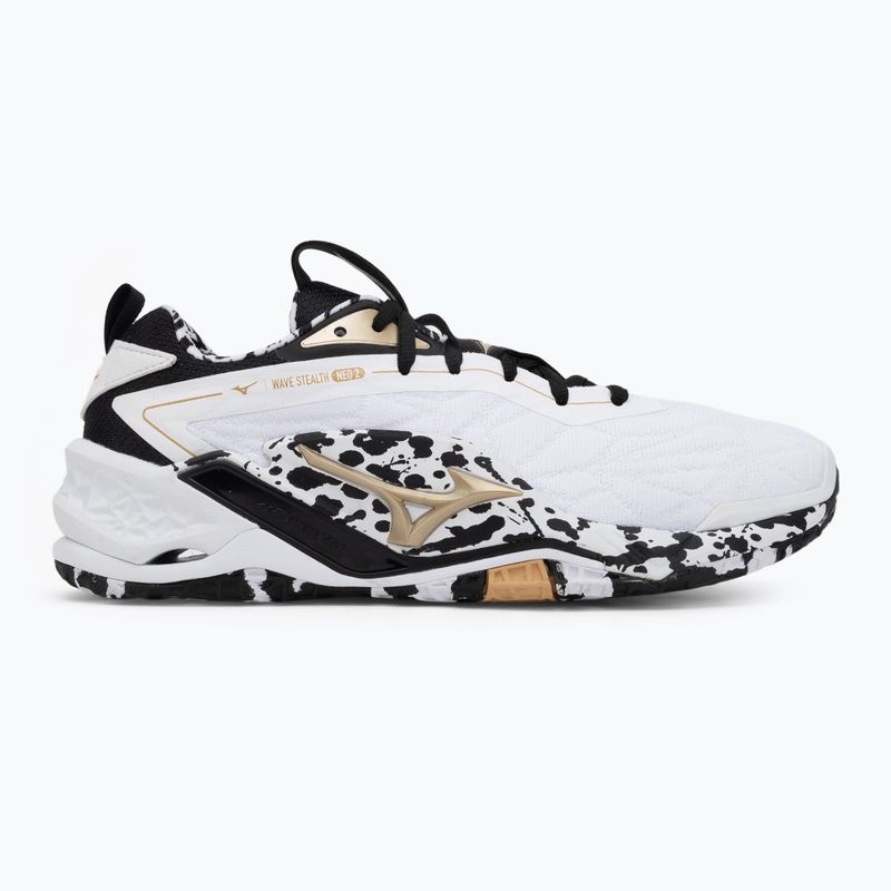 Încălțăminte de handbal Mizuno Wave Stealth Neo 2 white/black/ge gold 2