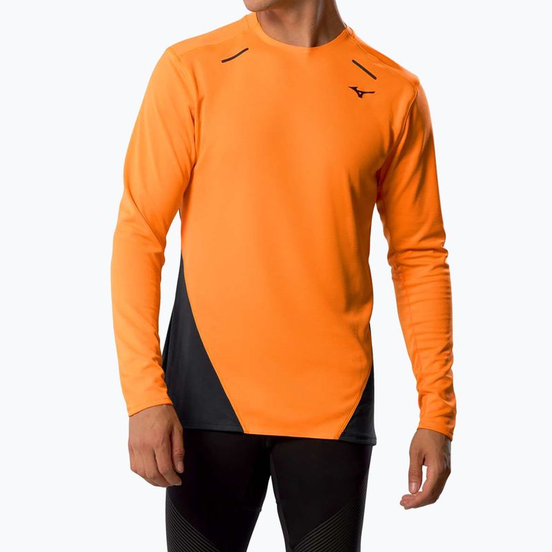 Longsleeve de alergare pentru bărbați Mizuno Tech Thermal Charge tangelo