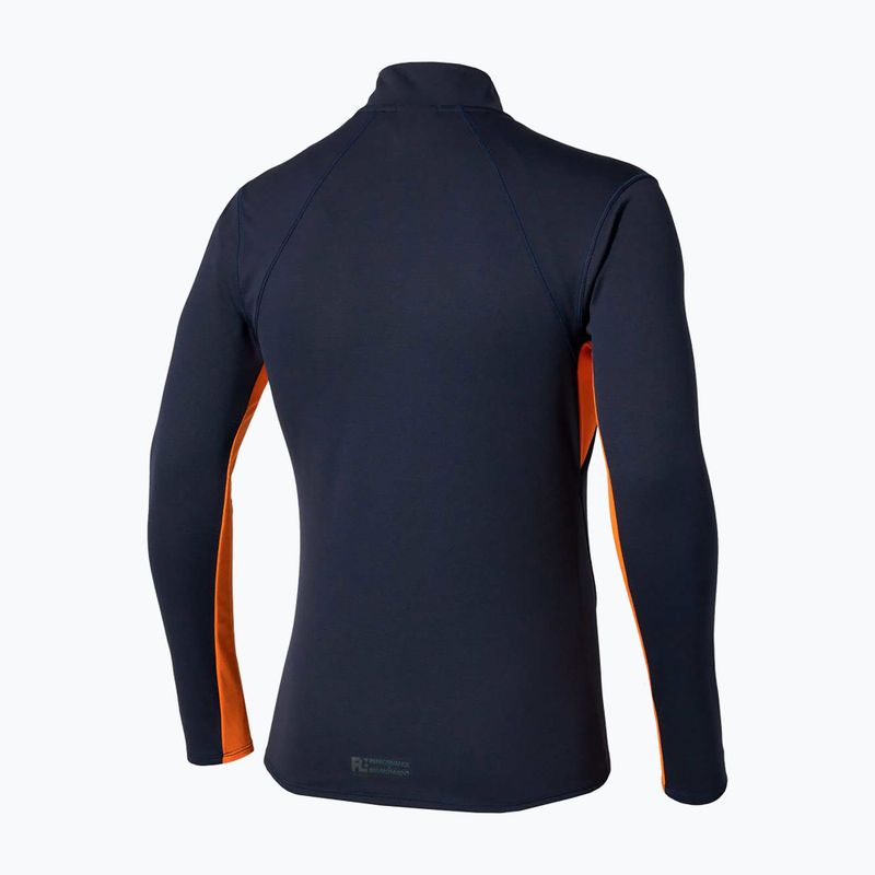 Longsleeve de alergare pentru bărbați Mizuno Tech Thermal Charge Half Zip baritone blue 2