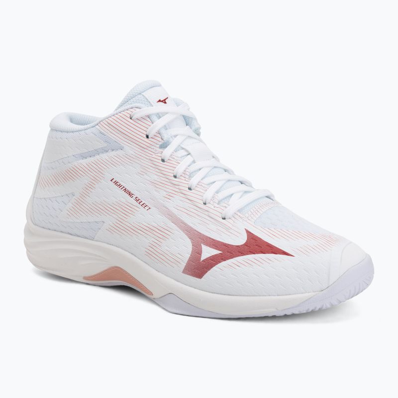 Încălțăminte de volei pentru femei Mizuno Lightning Select Mid white/rose elegance/lava falls