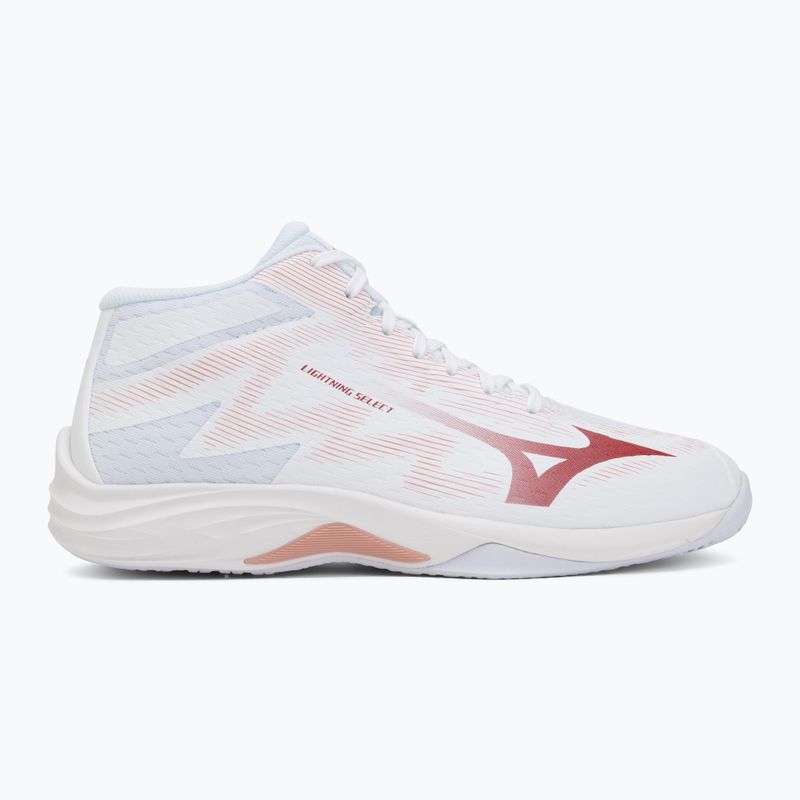 Încălțăminte de volei pentru femei Mizuno Lightning Select Mid white/rose elegance/lava falls 2