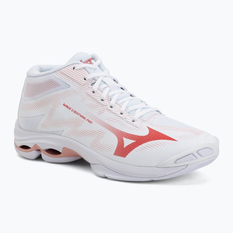 Încălțăminte de volei pentru femei Mizuno Wave Lightning Pro Mid white/rose elegance/lava falls