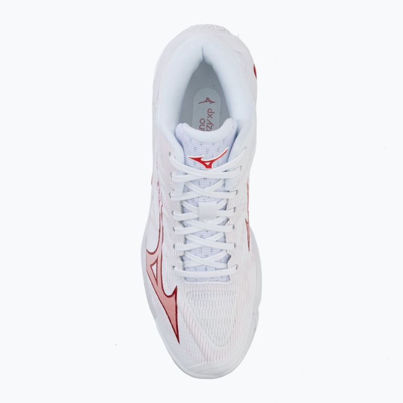 Încălțăminte de volei pentru femei Mizuno Wave Lightning Elite Mid white/rose elegance/lava falls 5