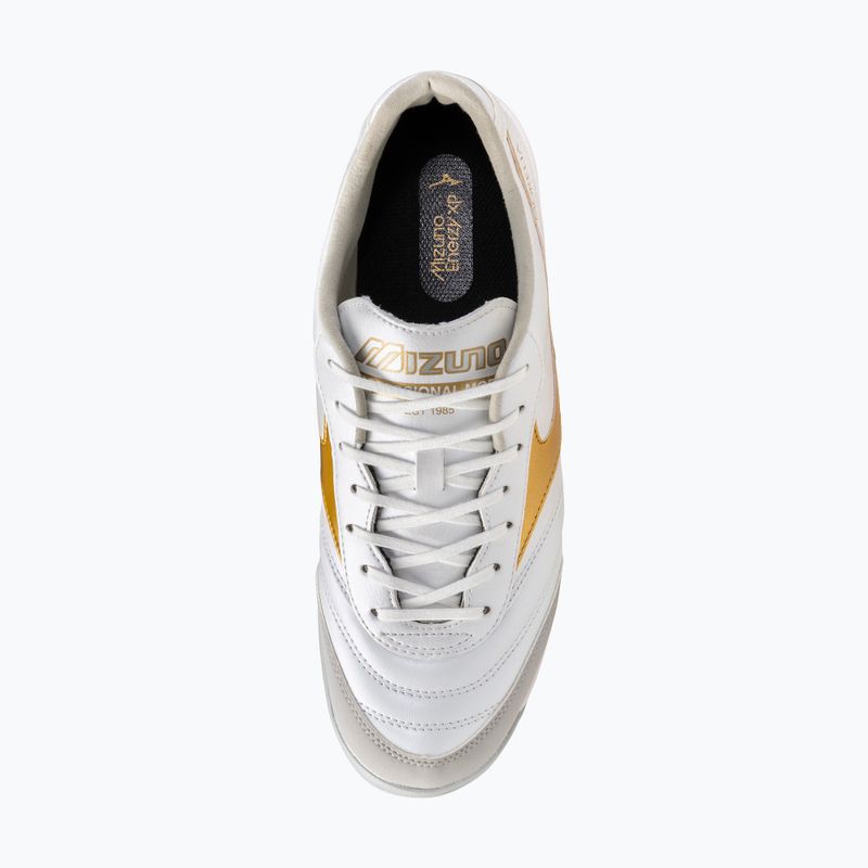 Încălțăminte de fotbal Mizuno Morelia Sala Pro TF white/football gold/galaxy silver 5