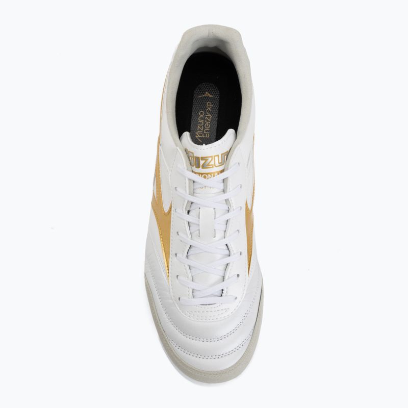 Încălțăminte de fotbal Mizuno Morelia Sala Elite TF white/football gold/galaxy silver 5