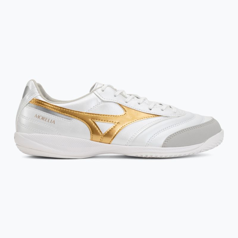 Încălțăminte de fotbal Mizuno Morelia Sala Pro IN white/football gold/galaxy sil 2