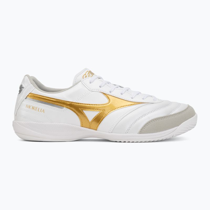 Încălțăminte de fotbal Mizuno Morelia Sala Elite IN white/football gold/galaxy sil 2