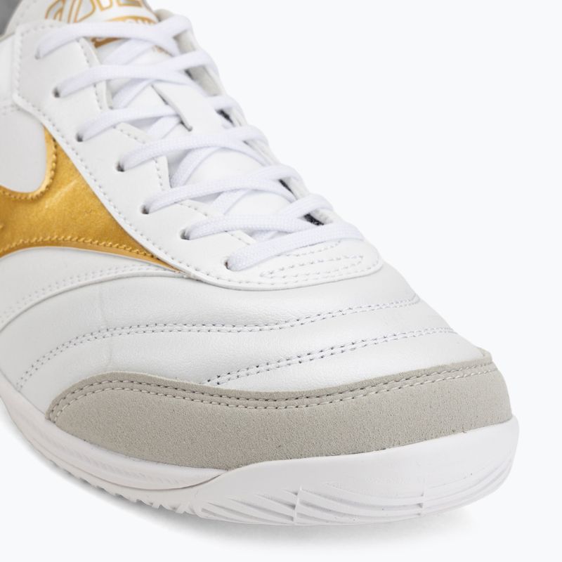 Încălțăminte de fotbal Mizuno Morelia Sala Elite IN white/football gold/galaxy sil 7